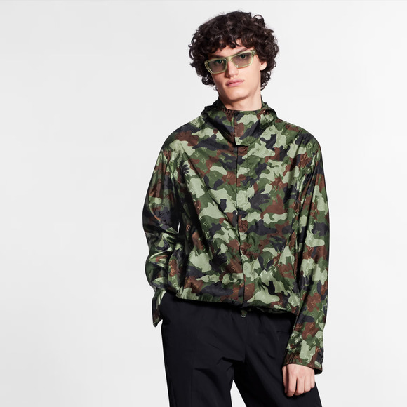 Louis Vuitton Virgil Abloh Monogram Camo Green Logo Anorak Windbreaker Jacket 48 - Picture 3 of 16